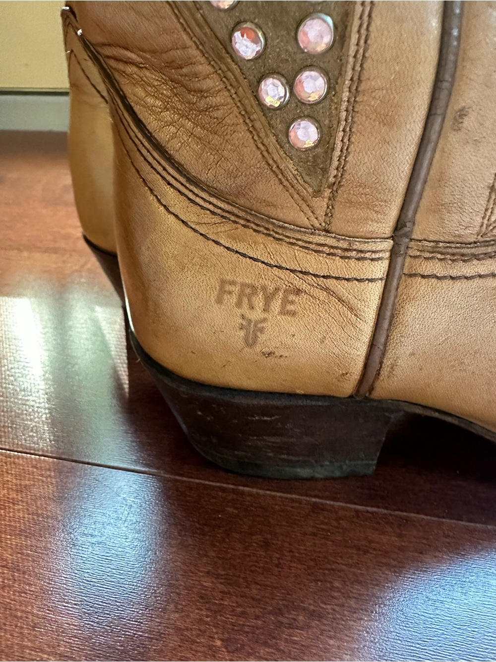 FRYE Rhinestone Western Cowboy Boots - Picture 5 of 7